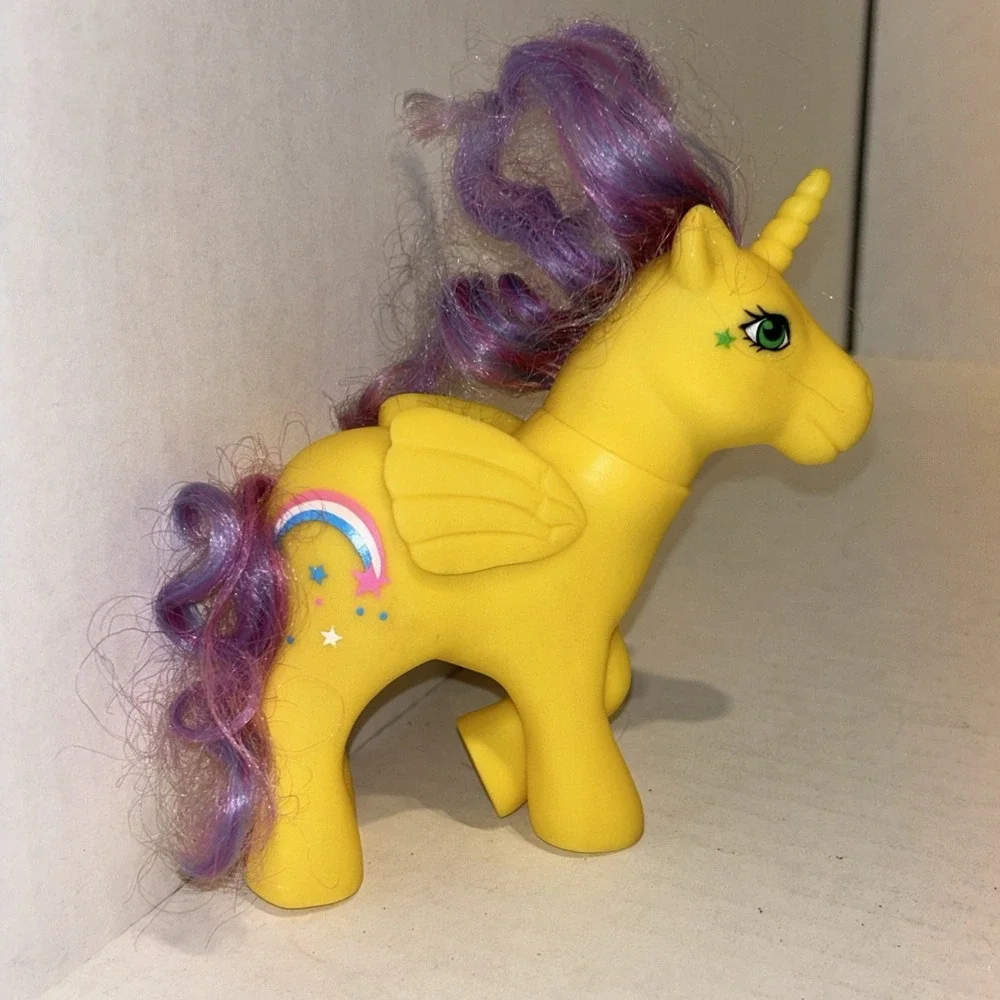 My Little Pony Alicorn Unicorn G1‎ Vintage Fakie Knockoff Rainbow Yellow E4